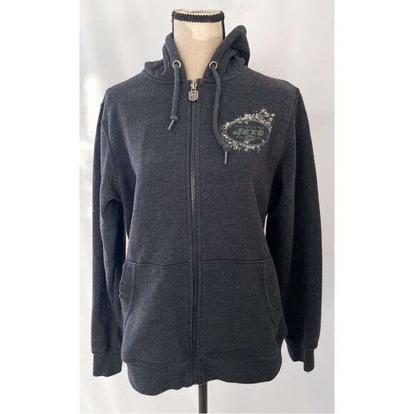 NFL NY Jets Hoodie |  Zip Up, Paint Splatter Logo - Picture 1 of 9